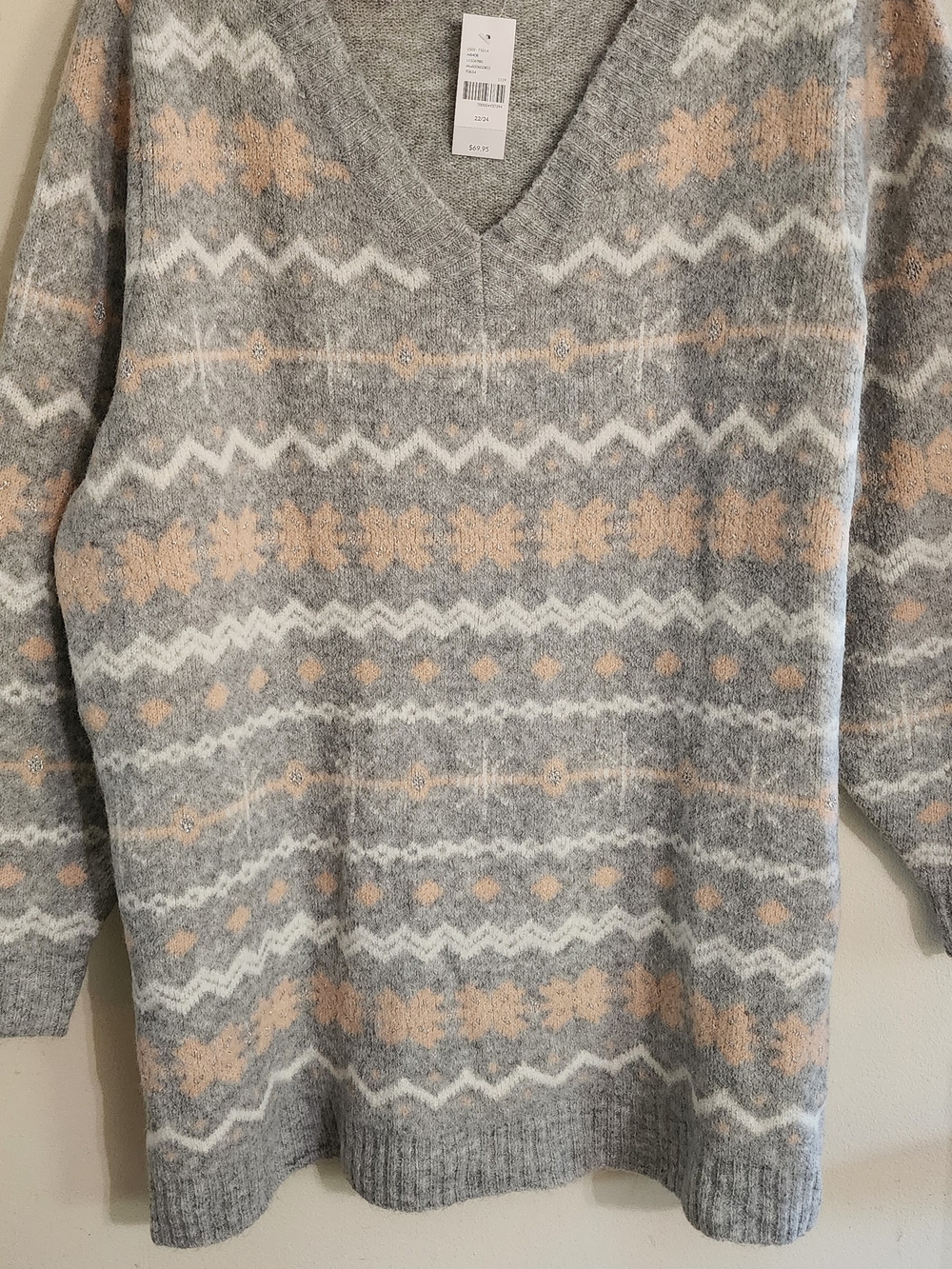 ​Lane‎ Bryant Fair Isle V-Neck Sweater - NWT